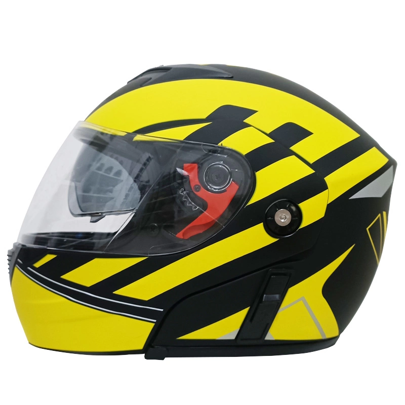 Nuevo diseño doble visera plegable motocicleta Casco Casco