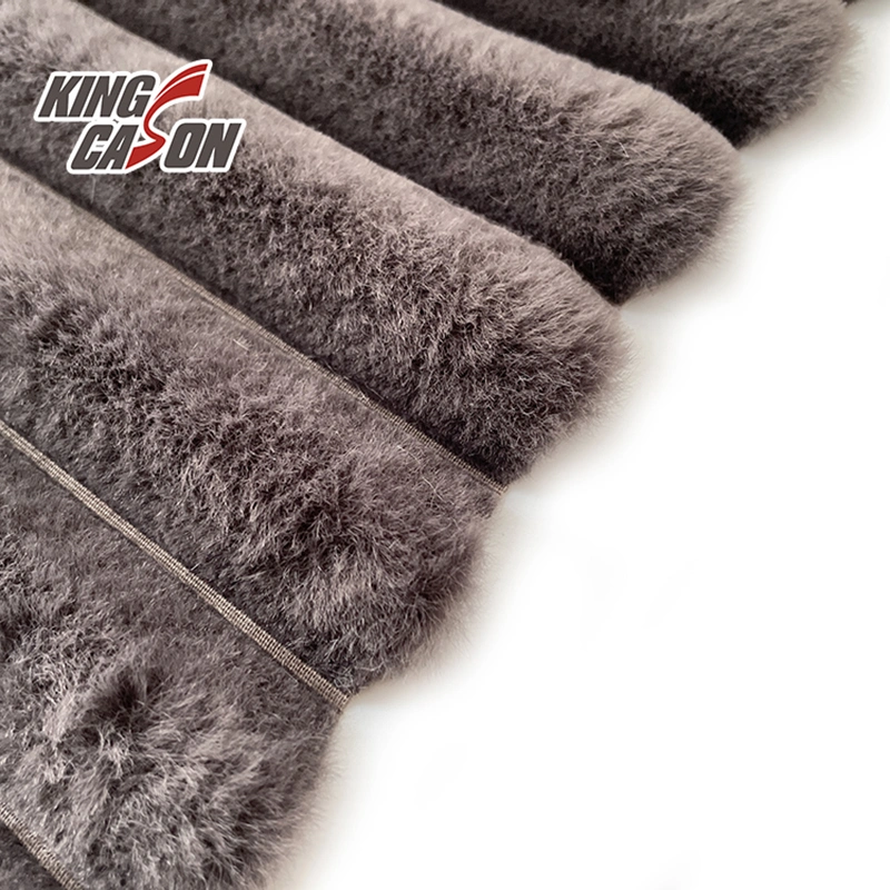 Kingcason Brown One Side Brushed Stripe Faux Fur Fabric Foe Cushion Pillow