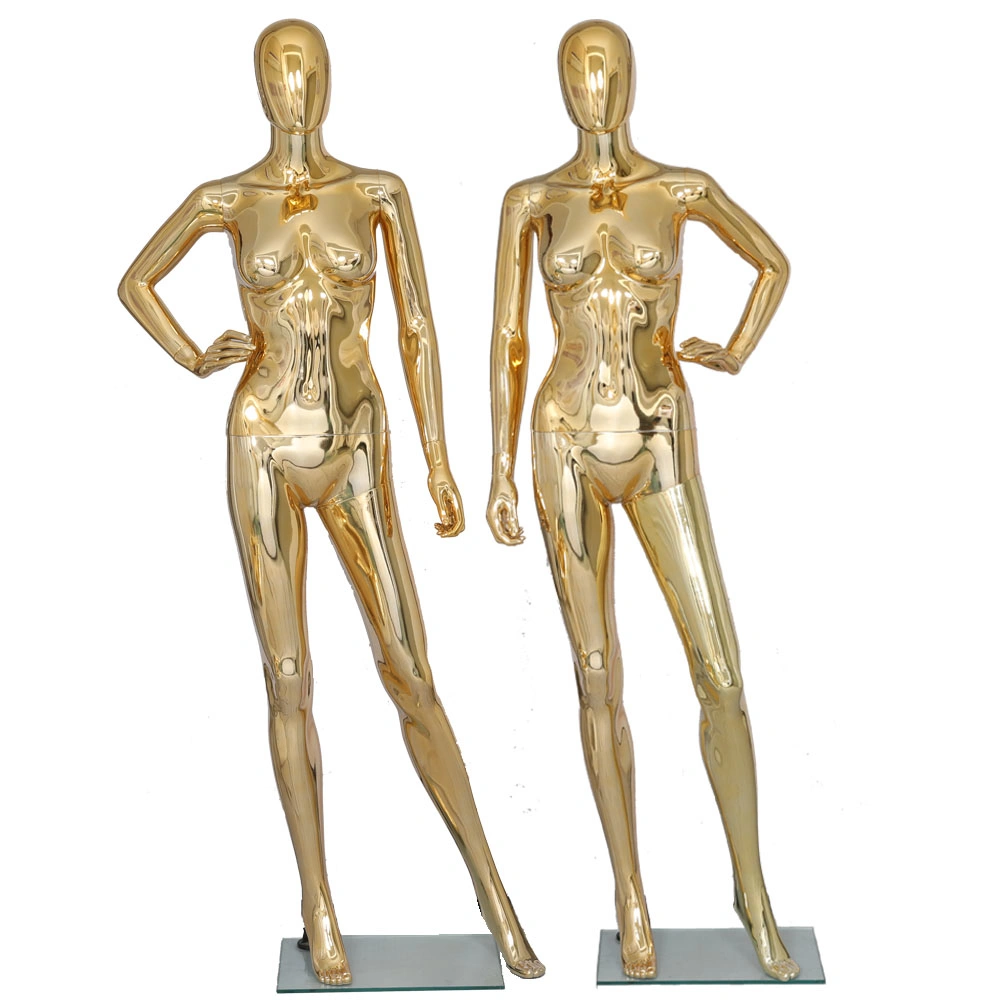 Cloth Display 2019 New Style Golden Chromed Female Mannequin