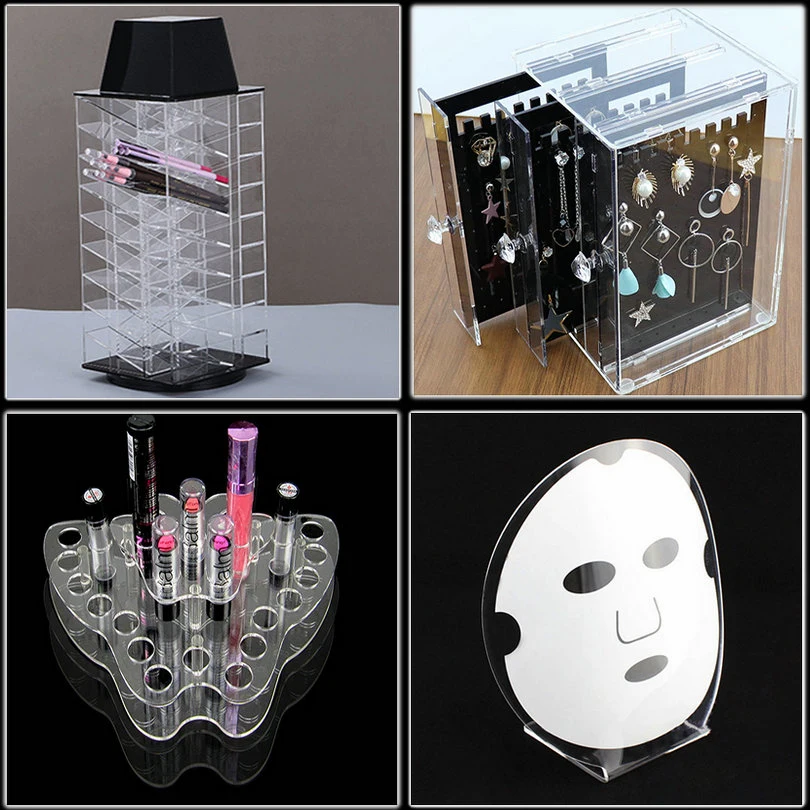 Customized Acrylic LED Motor Revolving Rotating Light Jewellery Watch Mobilephone Cosmetic Jewelry Makeup Antitheft Lockable Showcase Cabinet Stand Box Display