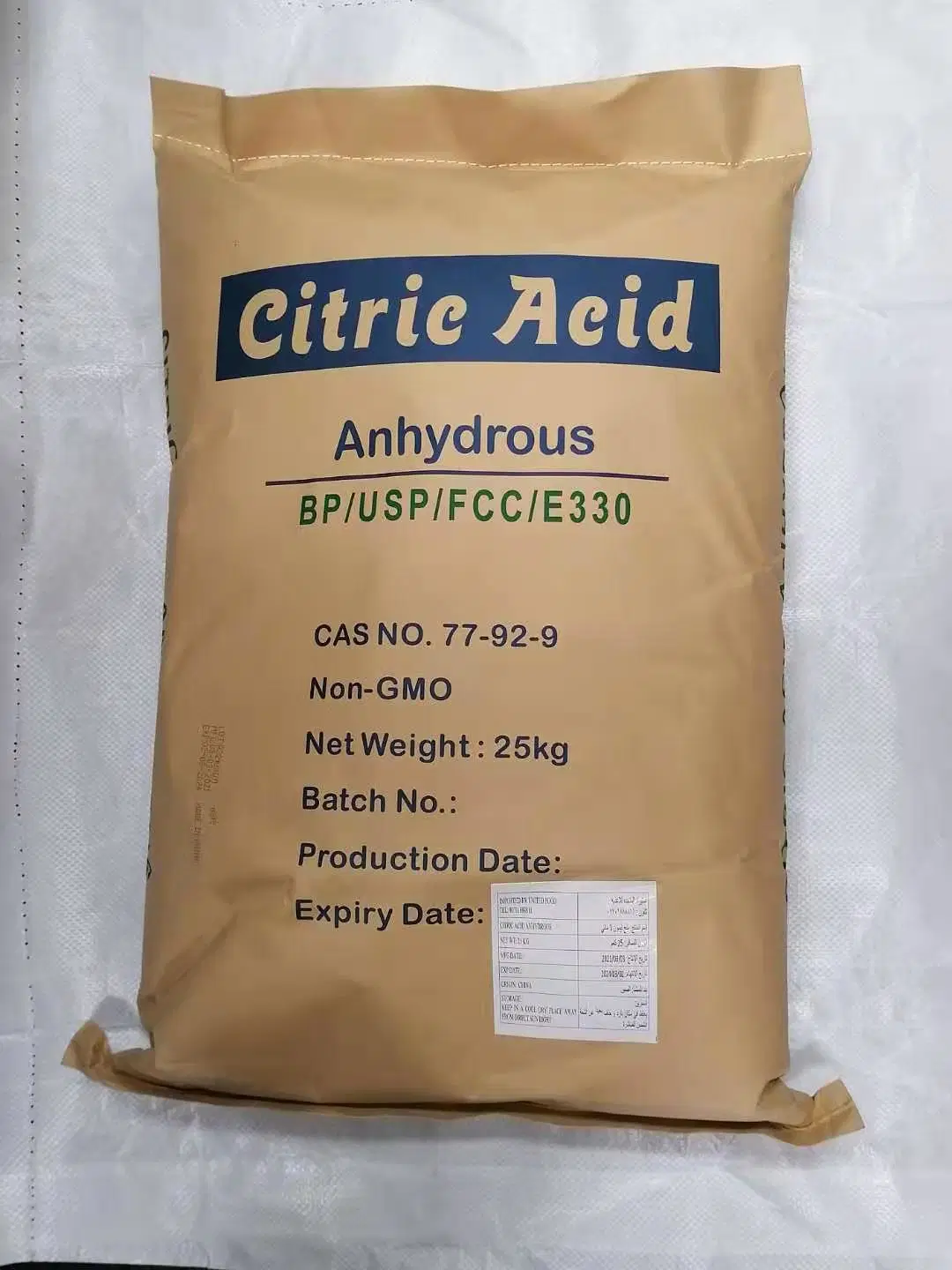 Acidity Regulator Citric Acid Anhydrous (CASNo: 77-92-9)