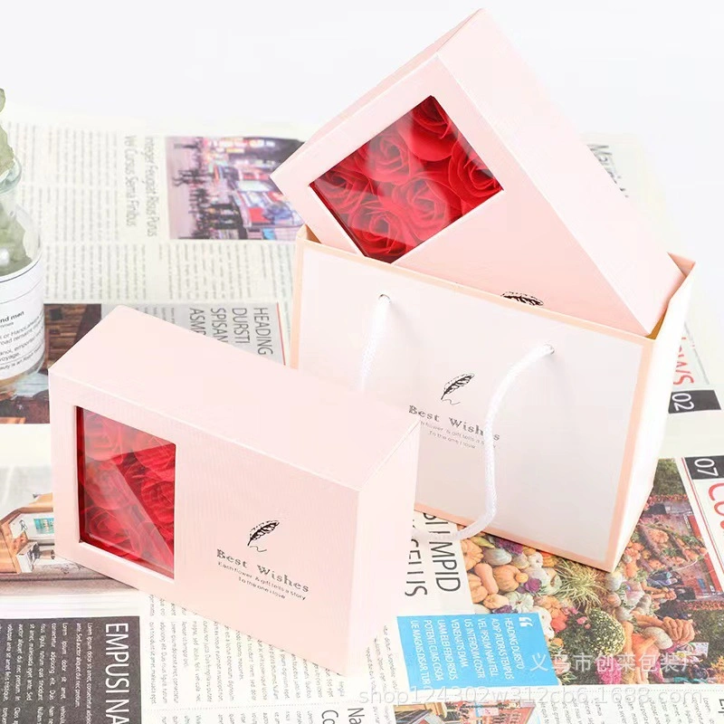 Sofort Lieferbar Neue sechs Rosen Geschenkbox Ohrringe Ringe Halsketten Schmuckverpackung Verpackung Himmel und Erde Abdeckung Tanabata Geschenkbox