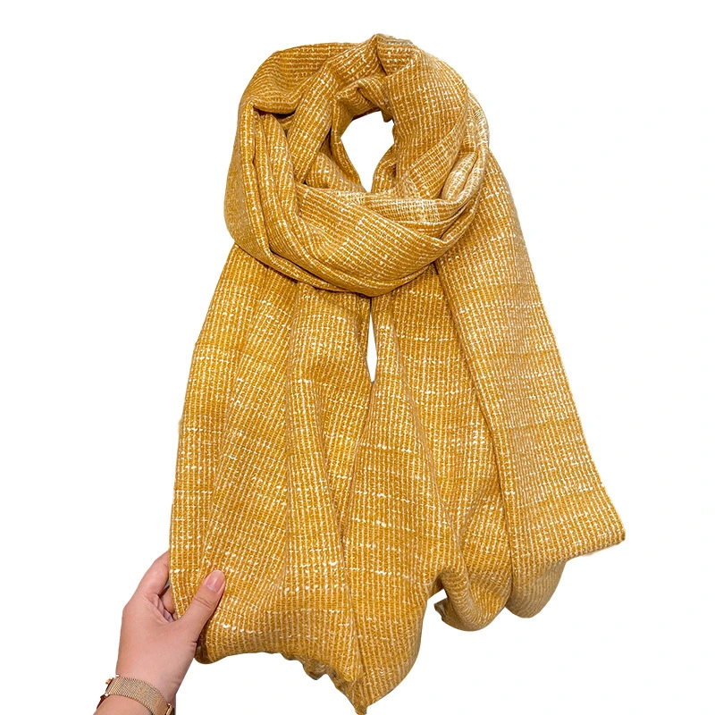 Cashmere Scarf Women Thickened Gold Silk Woven Shawl