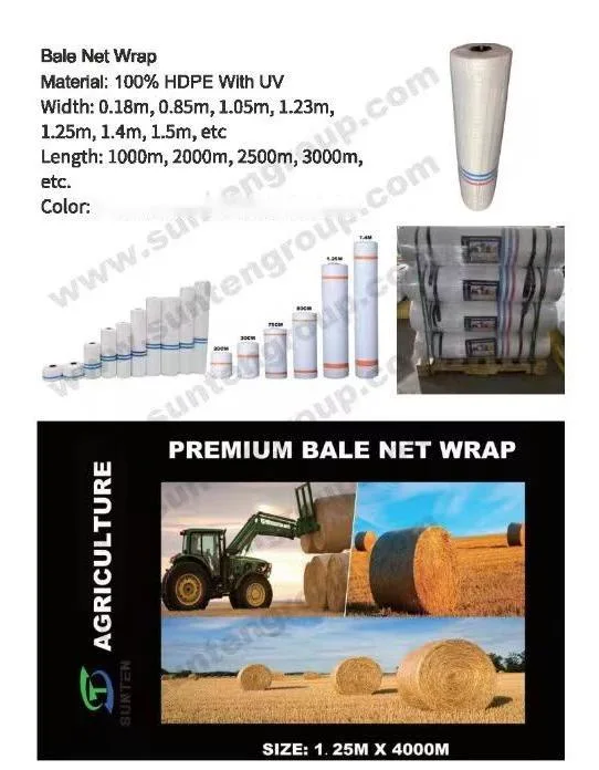 Kunststoff / Landwirtschaft weiß / bunt Verpackung Runde Silage / Ballen / Gras Heuballe Wrap Net für Bauernhof