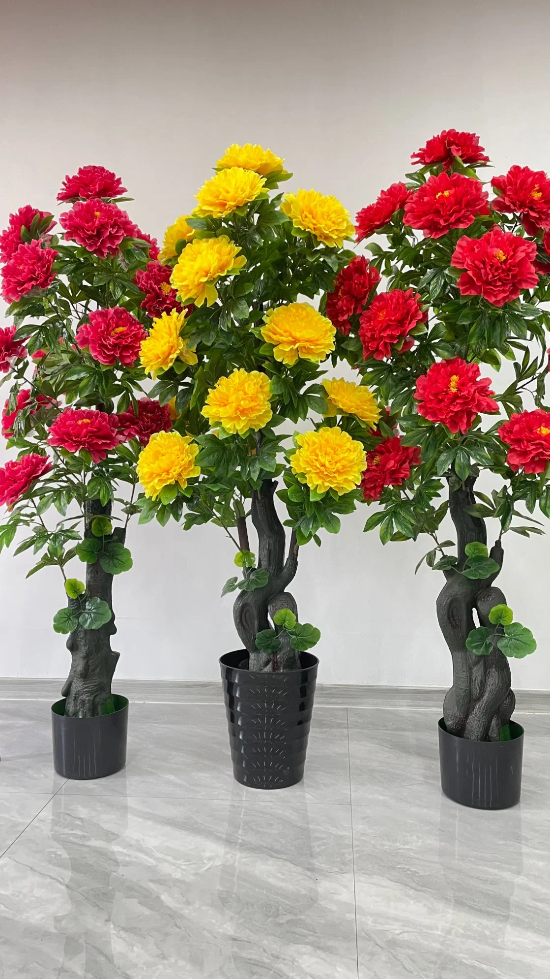 Arhat Pole 16 Peony Can Be Customized, Artificial and Decorative Plant Yellow Flower Tree