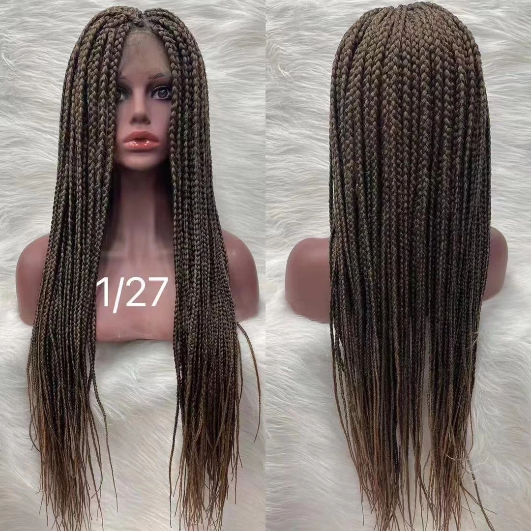 Wholesale/Supplier Transparent Swiss Synthetic Glueless Braided Wigs Full Lace with Baby Hair