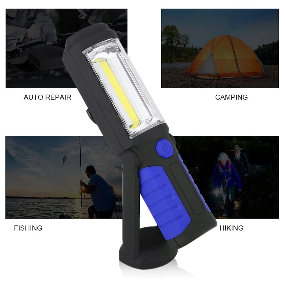 3W COB+1 LED Inspection Lamp Hand Torch Rechargeable Work Light with USB Charging Port Pivoting for Camping Hunting Hiking Car Repair etc (RWL09)