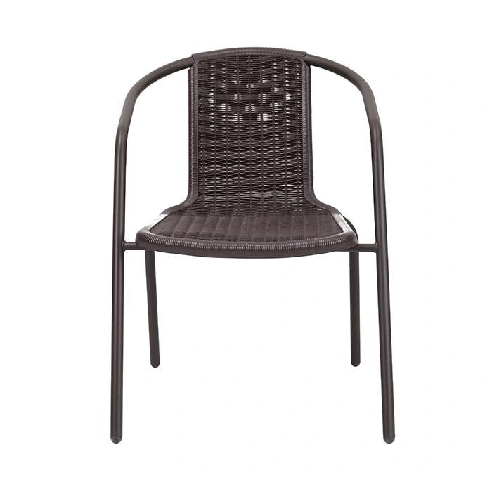 Modern Garden Outdoor Furniture PP Plastic Rattan Stackable Chairs