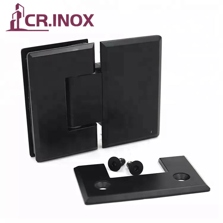 Noir mat charnières de porte de douche mur de verre porte de douche en verre sans cadre matériel de fixation de charnières de pivot