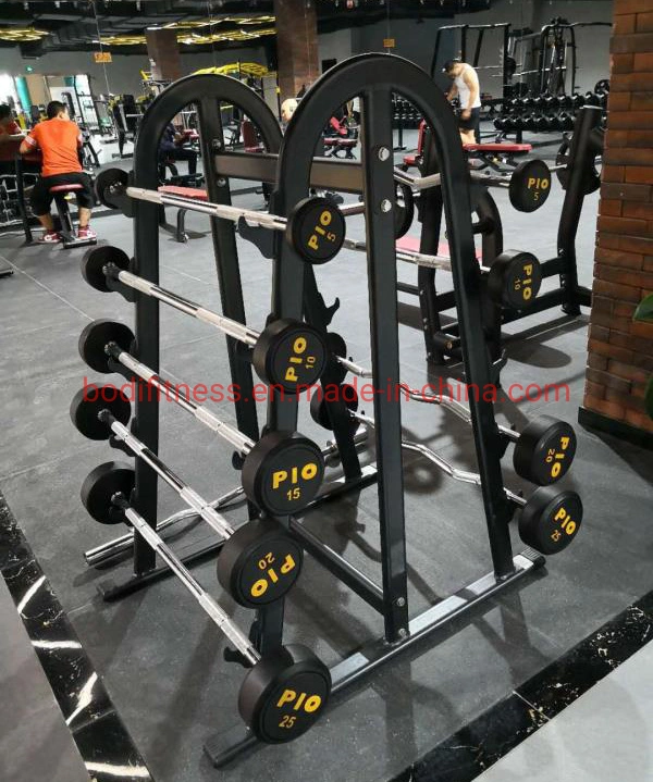 Gym Rubber Weights Barbell Fixed Straight Rubber Barbell