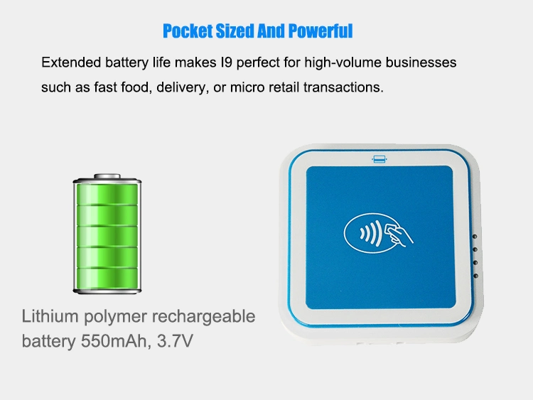 Carte de crédit Bt Pocket NFC magnétique Smart Card Reader et écrivain API de contrôle d'alimentation I9