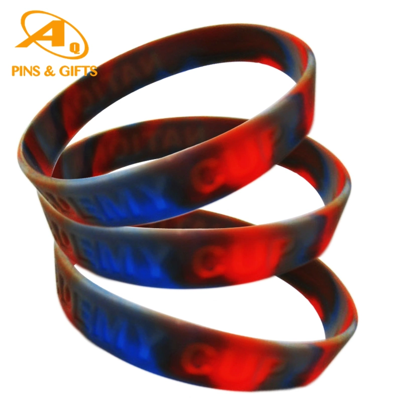 Promotion Custom Code Band Slap Soft Rubber Printed Glow in The Dark Wristband Bracelets with Logo Silicone Mold