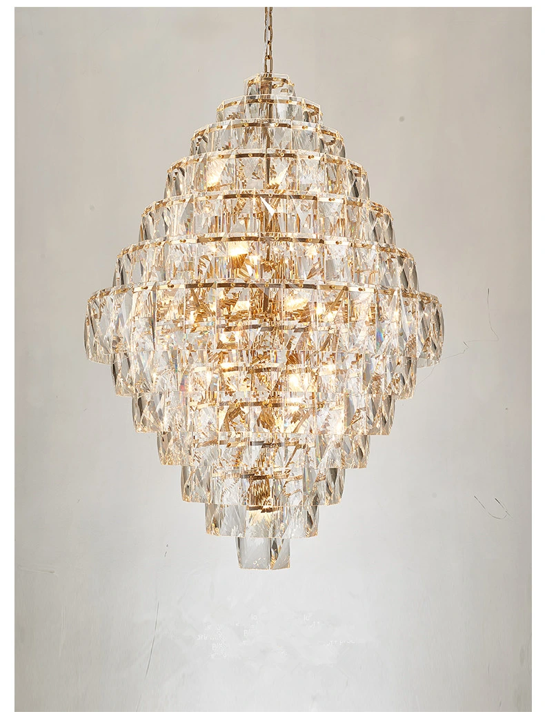 Spiral Crystal Chandelier Gold Color Modern Style Ym2161-S