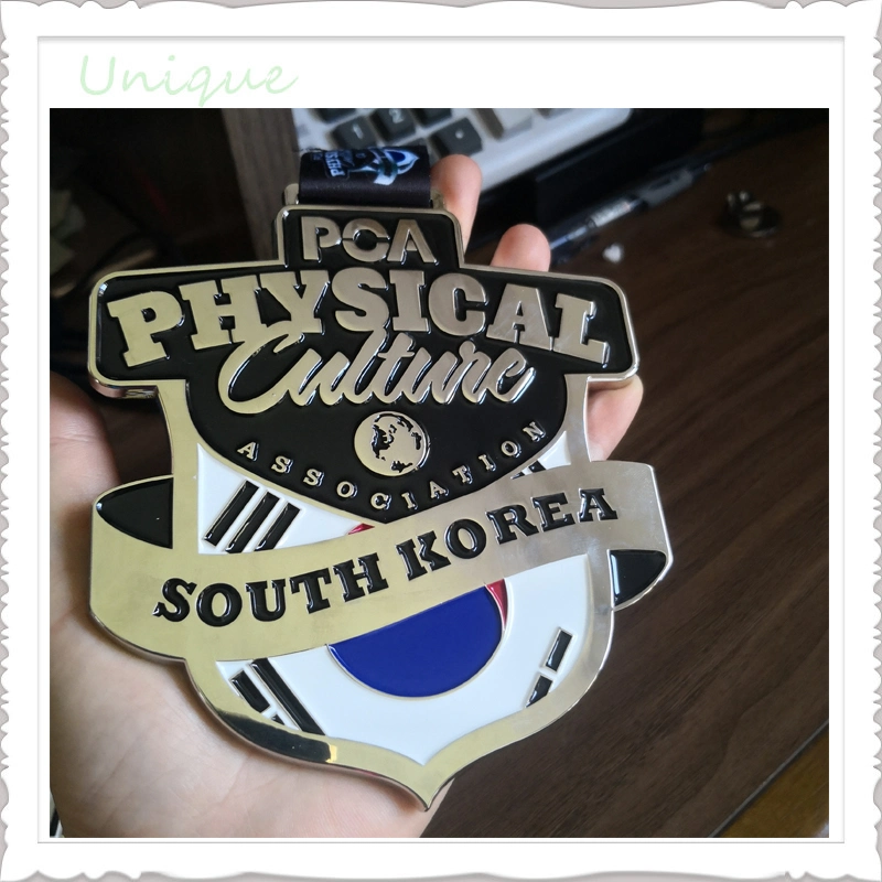 2D de 120mm oro medalla de Gimnasio de Deportes, Moda barata muestra gratuita de PCA Coreano medalla de plata para regalos promocionales