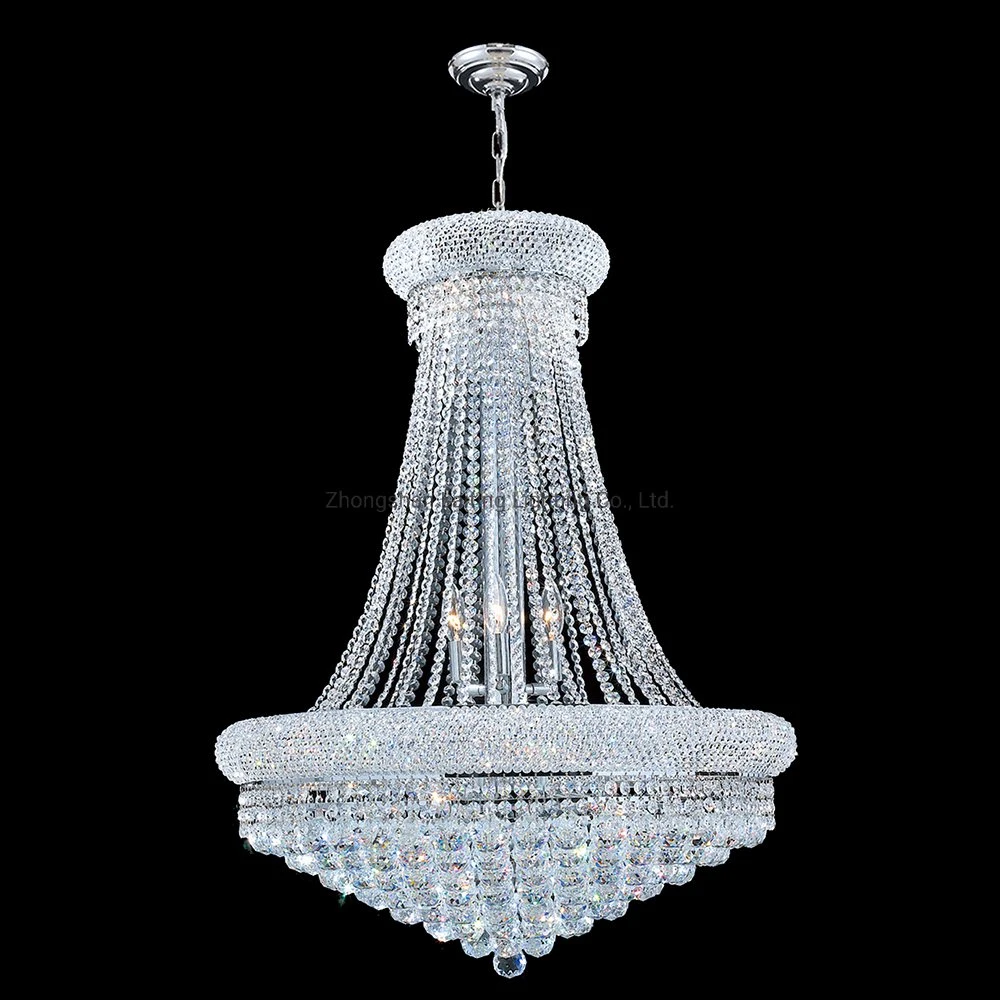 Гостиная столовая Размер Подвеска Lustre LED Luxury French Empire Золотистый кристалл Chandelier освещение Современный кристалл подвесной подвесной светильник висящий свет