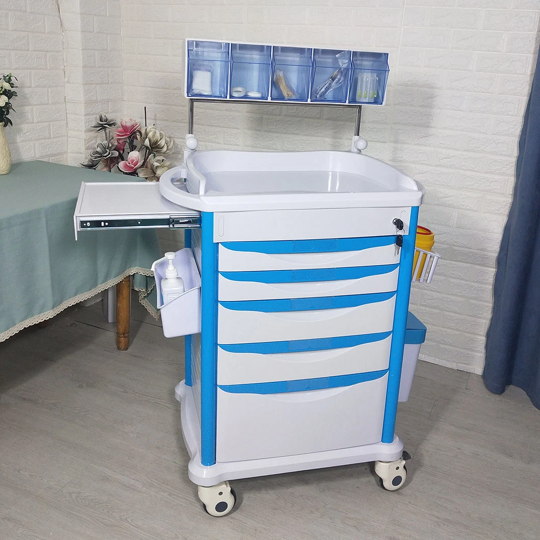 Hospital Multi-Fonction Lightweight ABS Plastic Anesthesia Trolley