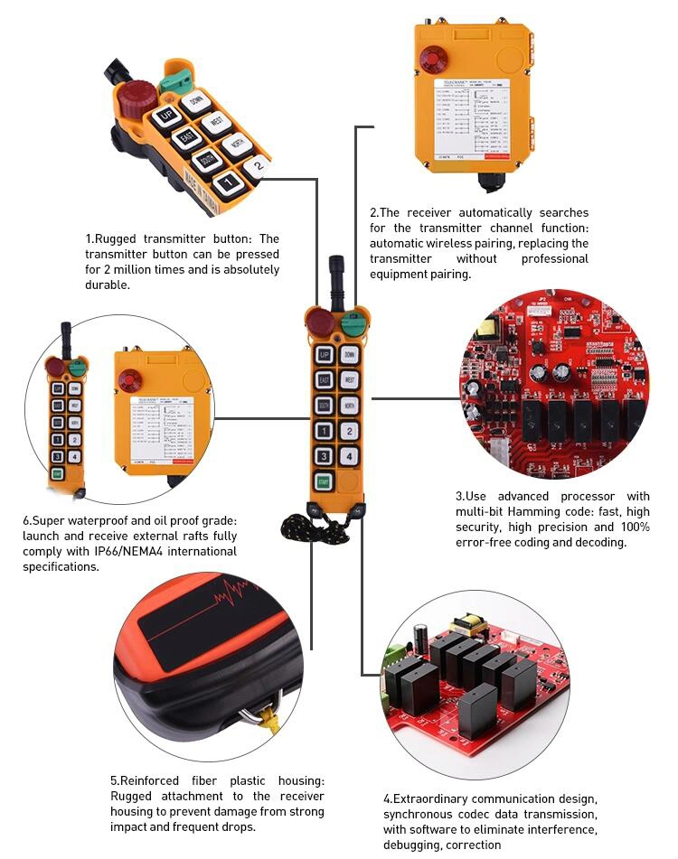 Low Price Waterproof 10 Buttons 2 Speed Industrial Radio Remote Control