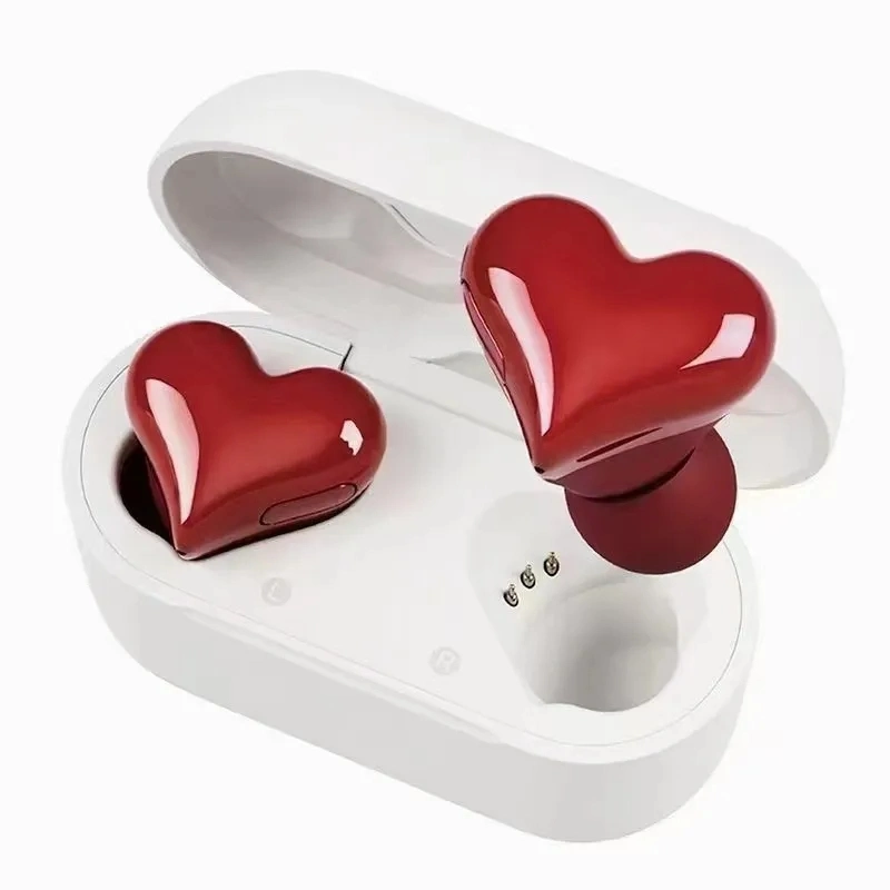 Japan Heart HiFi Stereo Earbuds Cute Girls Wireless Bluetooth Tws Couple Love Headphone Earphone