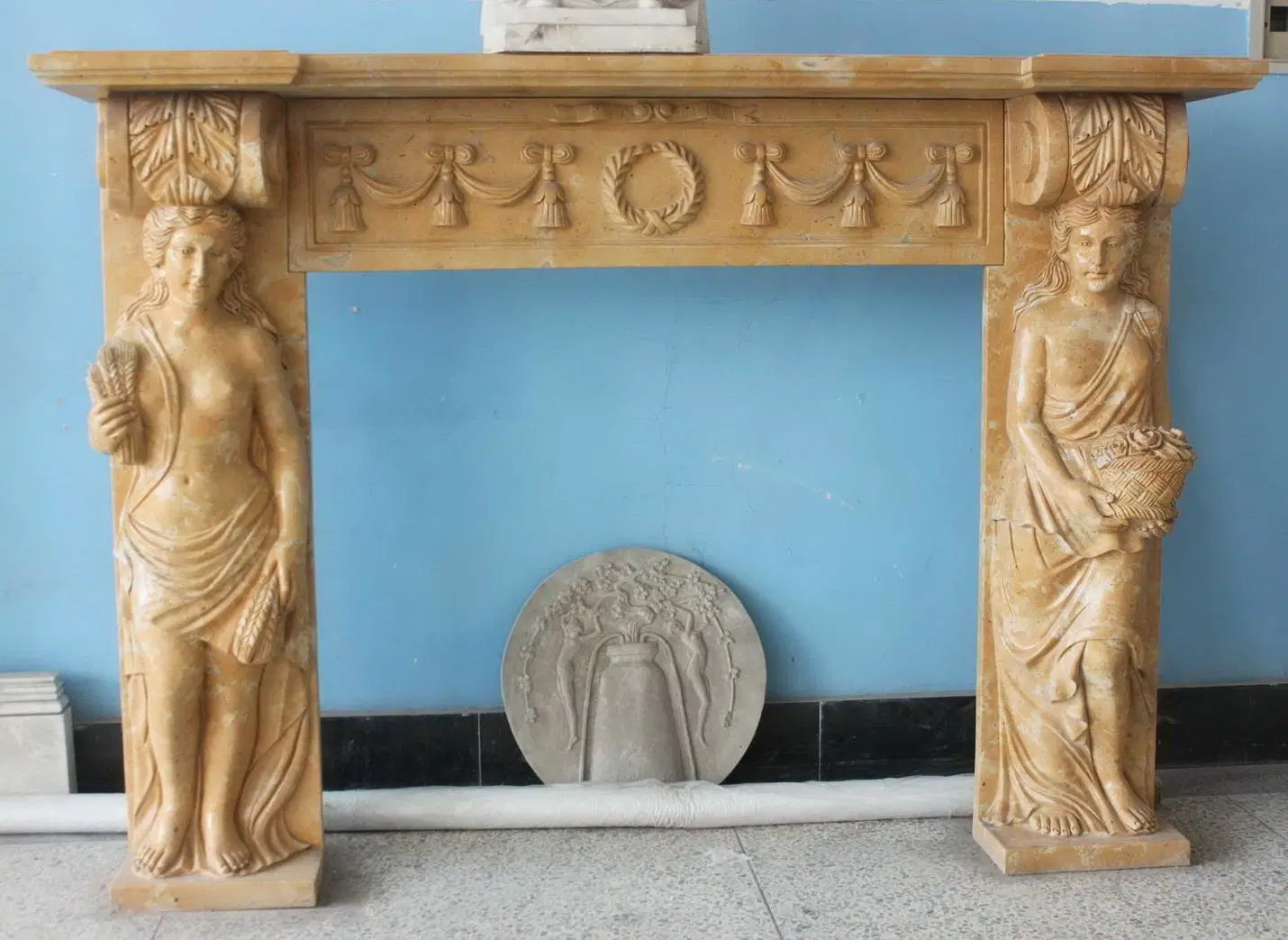 Home Decoration Excellent Carving Stone Granite Marble Fireplace