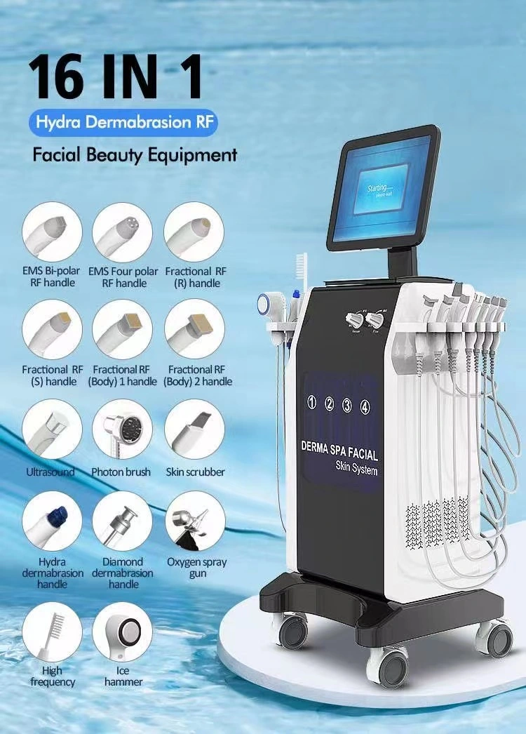 16 in 1 Oxygen Hydra Water Peel Skin Facials Microderambrasion Machine