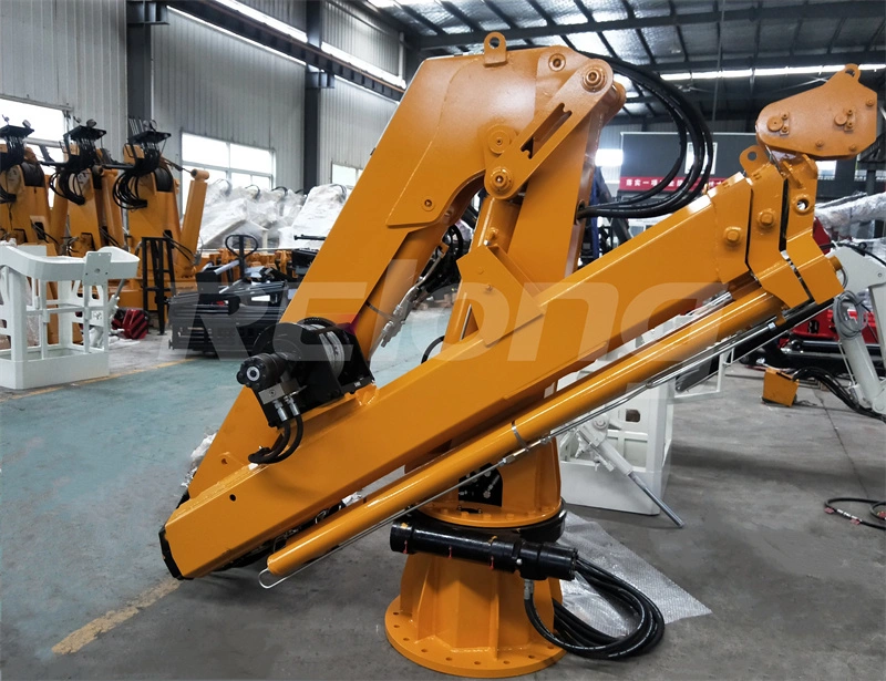 Small Mini Electric Hydraulic Marine Folding Crane on Boat