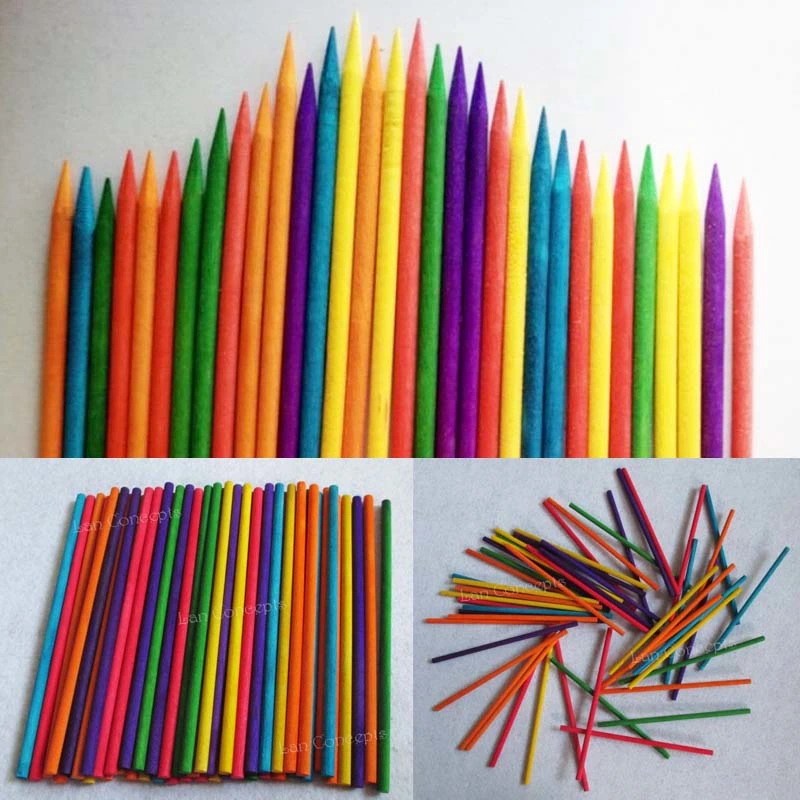 Round Wood Stick Icecream Stick Kids DIY Crafts Tool 80X4mm Lollipop Stick Popsicle Sticks