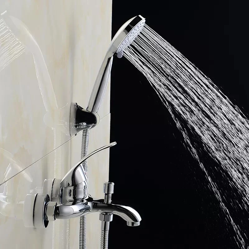 Bathroom Shower Brass Chrome Wall Mounted Bath Shower Mixer Tap Shower Head Set Bathtub Tap