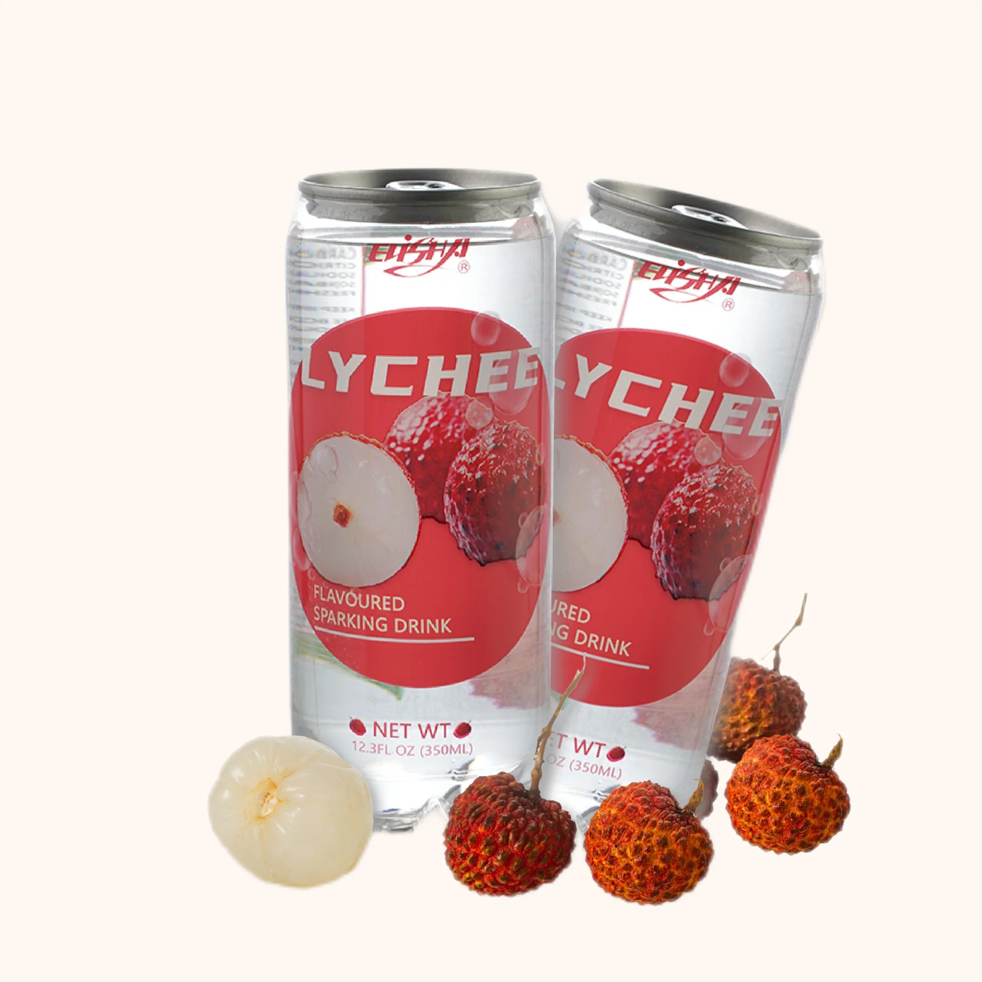 Chinese Manufacturer 350ml Slim Can New Packing Lychee Flavor Carbonated Water