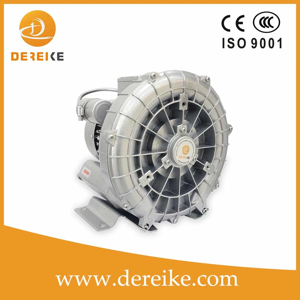 Dereike Side Channel Blower Dhb 210A D37 0.3kw Single Phase 220V Side Channel Ring Turbo Air Blower Centrifuge Blower for High Vacuum Suction