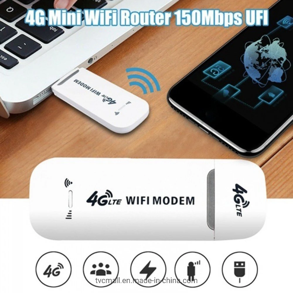 МОДЕМ 4G LTE B1 / B3 / B5 USB 150 МБИТ/С. Беспроводной маршрутизатор с мини-адаптером для мобильных устройств — белый