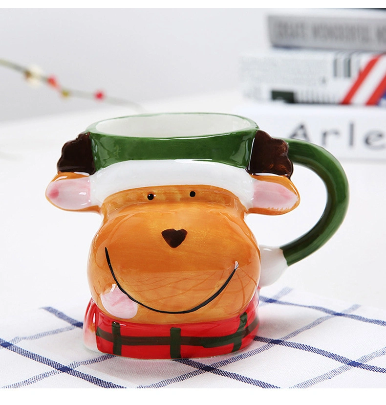 Noël tasse tasse en céramique créative Mug Animaux 3D