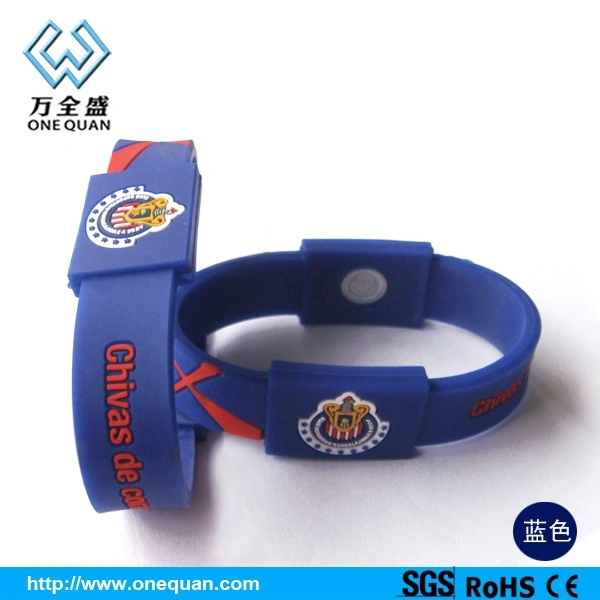 China precio de fábrica Pulsera de silicona con grabado láser brazalete ajustable