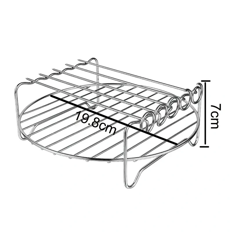 Stainless Steel Outdoor Camping Air Fryer Rack BBQ Accessories Barbeque Tool Set with Skewer