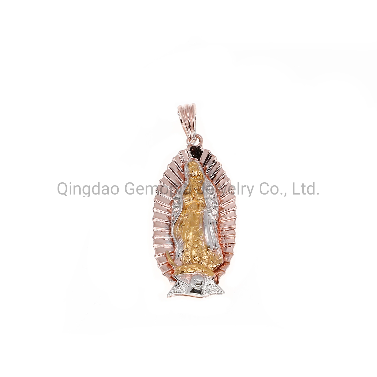 Saint Maria Tri-Color Korea Style Charm Brass 925 Sterling Silver 10K 14K 18K Gold Fashion Pendant Jewelry