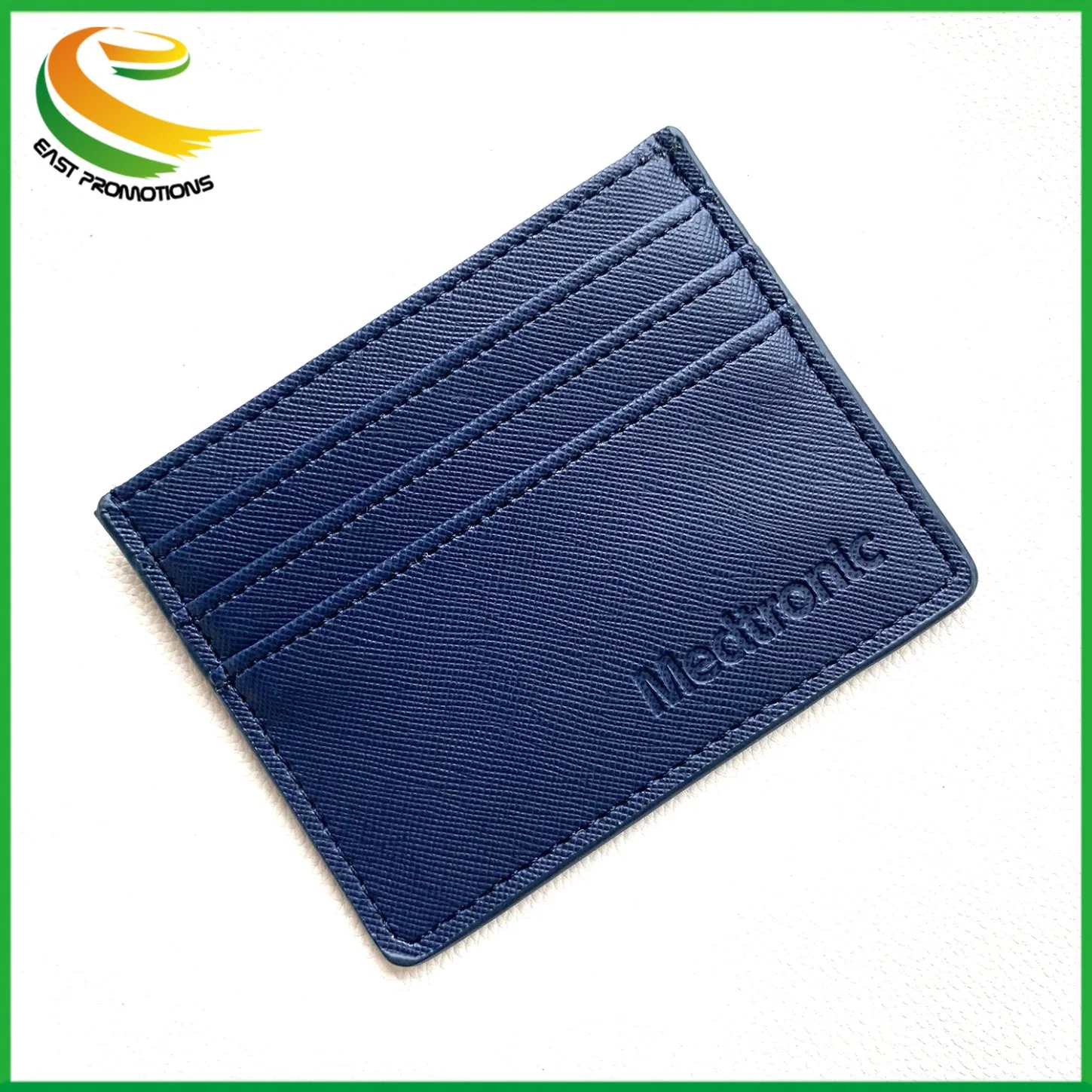 Custom Logo 7 bolsillos minimalistas Señoras PU ID Tarjeta de crédito Funda RFID cartera de cuero bloqueo