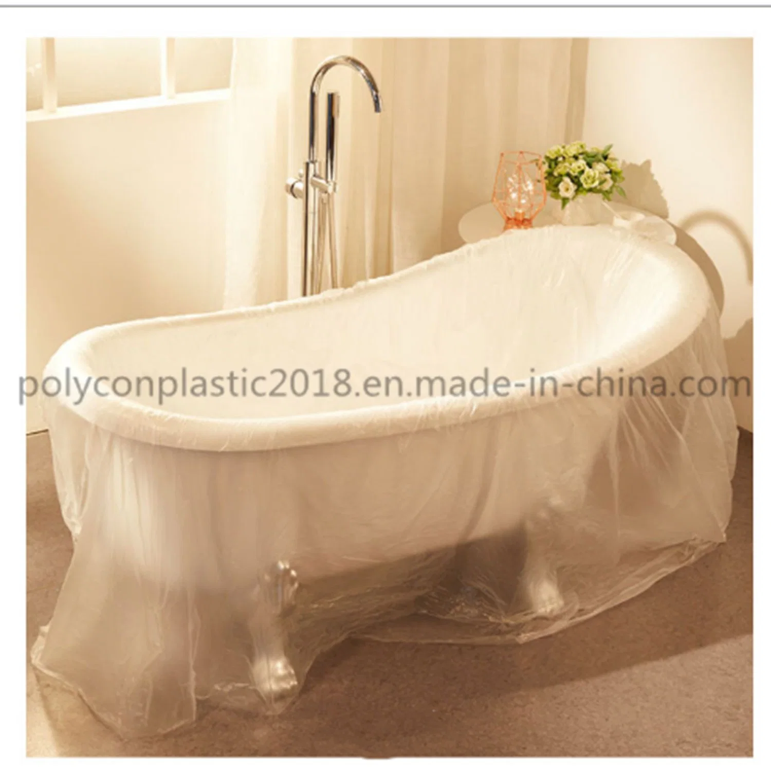 50 Pack Large Disposable Large Size Plastic Film Bathtub Bag PE Plastic Bathtub