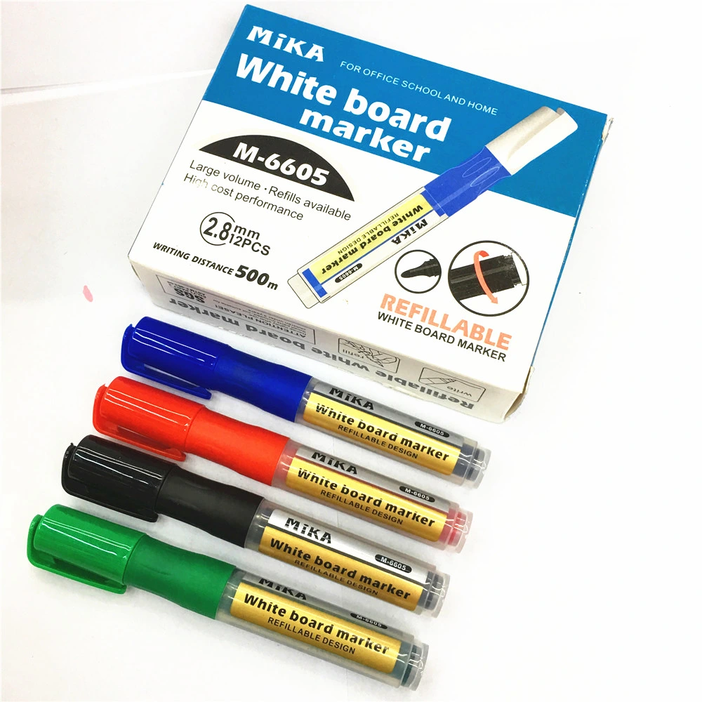 Refillable Whiteboard Marker Pen with Round Tip for Office Supply School Home