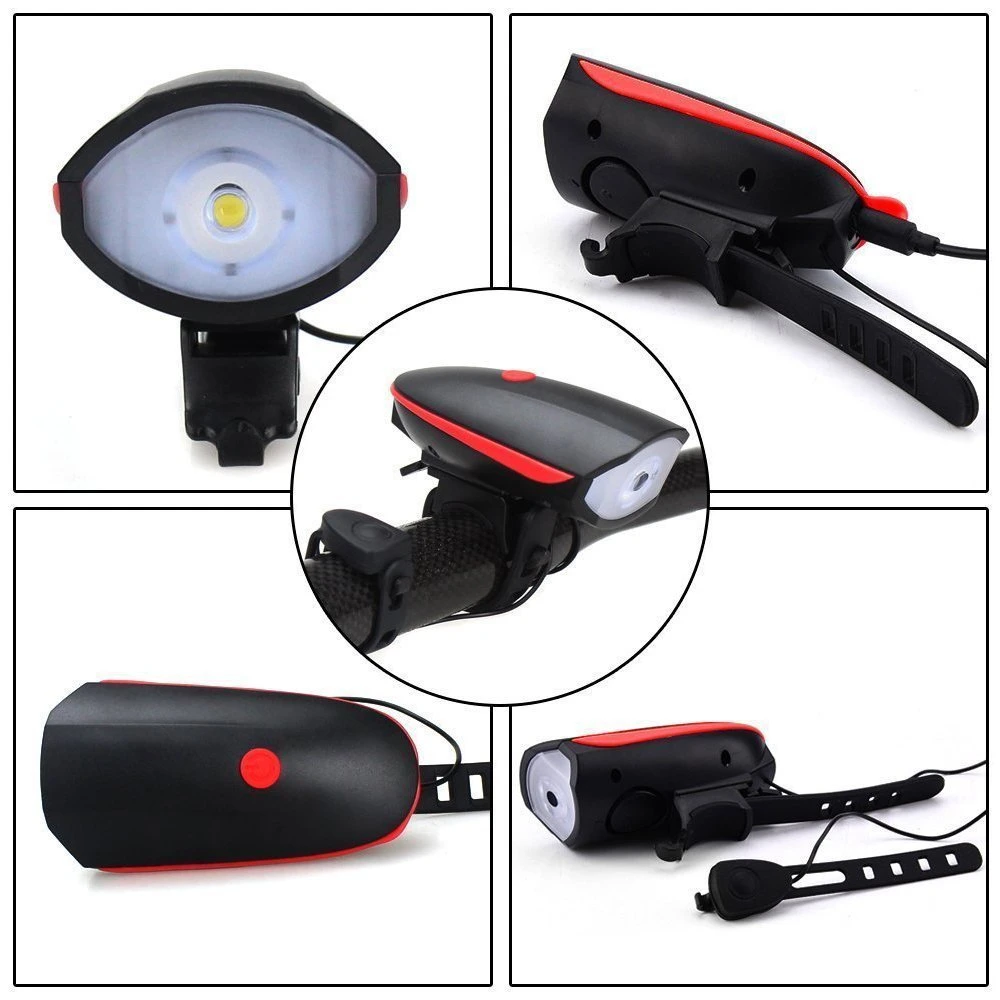 Outdoor USB Bike Light Rechargeable Bicycle Front Light Lamp Headlight Flashlight Bicycle Light Cycling LED Flashlight Lantern