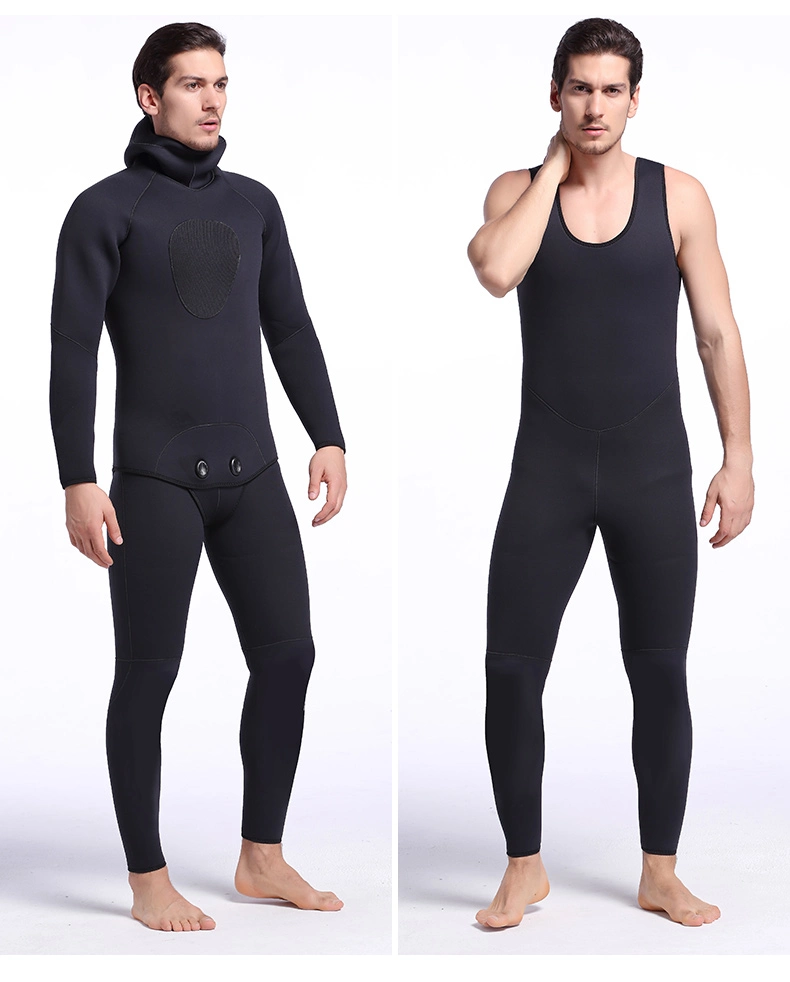 Combinaison de plongée avec le capot de 5mm pleine Surf Wetsuit Hoodie plongée avec tuba maillot de bain