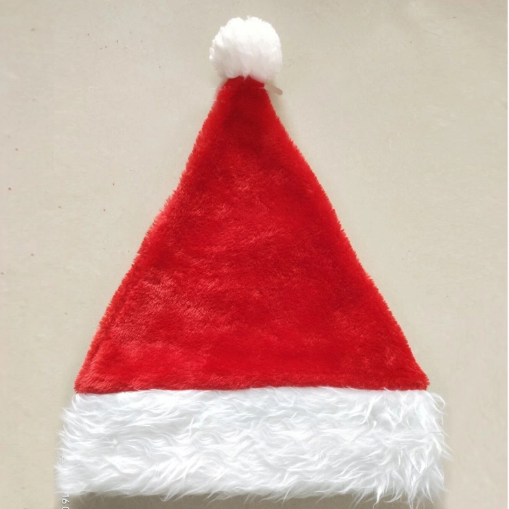 Xmas Hat with Velvet Woven Material Silk Printing Embroidery Logo Bronzing Logo