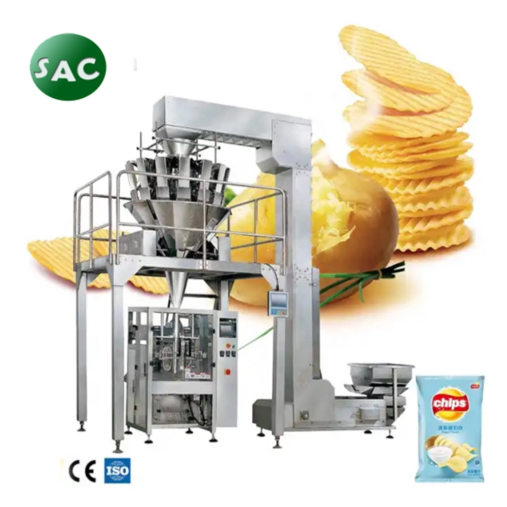 Fully Automatic Multifunction Vertical Rice Grain Nut Popcorn Potato Chips Nitrogen Packing Machine