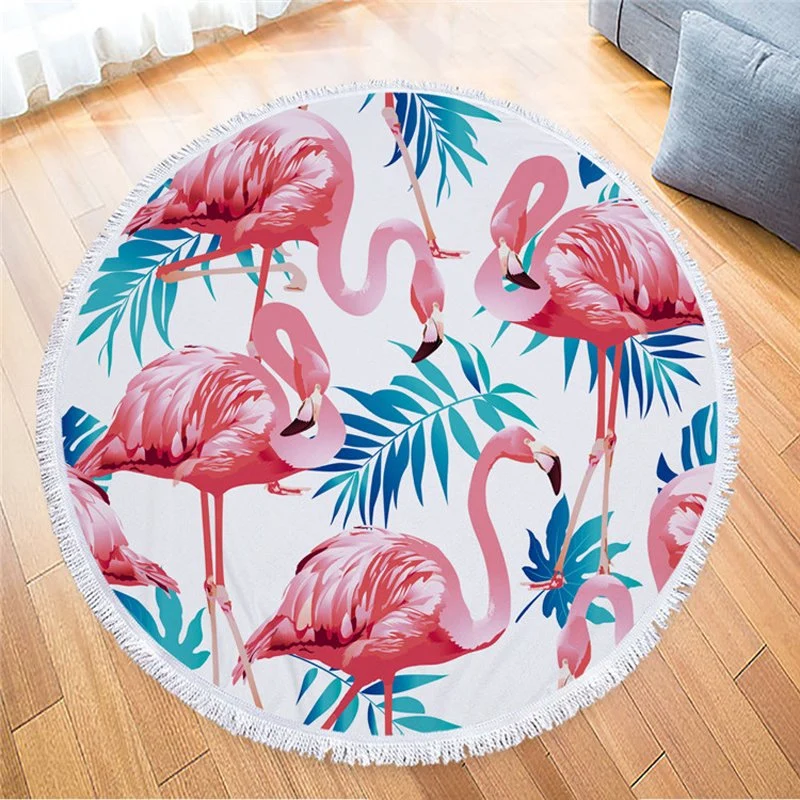 Round Shape Microfiber Beach Towels Factory Customized with Printed Artworks and Dyed Color, Gym and Sports Applications