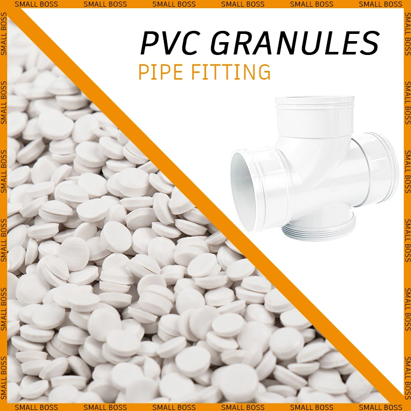 Granulés de PVC à surface brillante à impact élevé et colorée pour les raccords de tuyaux.