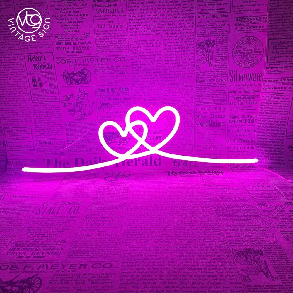 3D Lighting Acrylic Open Signs for Sale Neon Heart Light