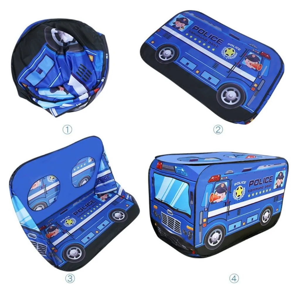 Game House Bus Children Toy Tent Foldable Playhouse Cloth Fire Truck Wyz19565