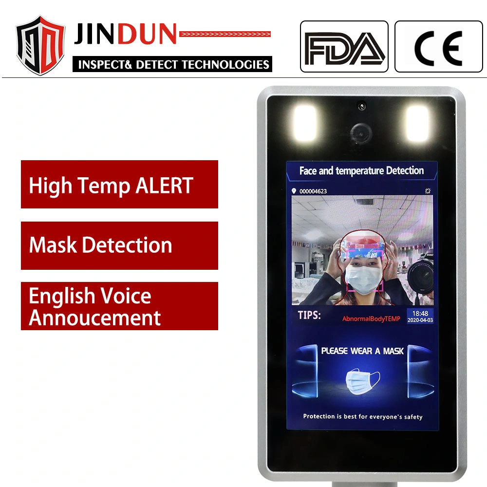 Automatic Non-Contact Face Recognition Fingerprint Time Attendance Infrared Thermometer
