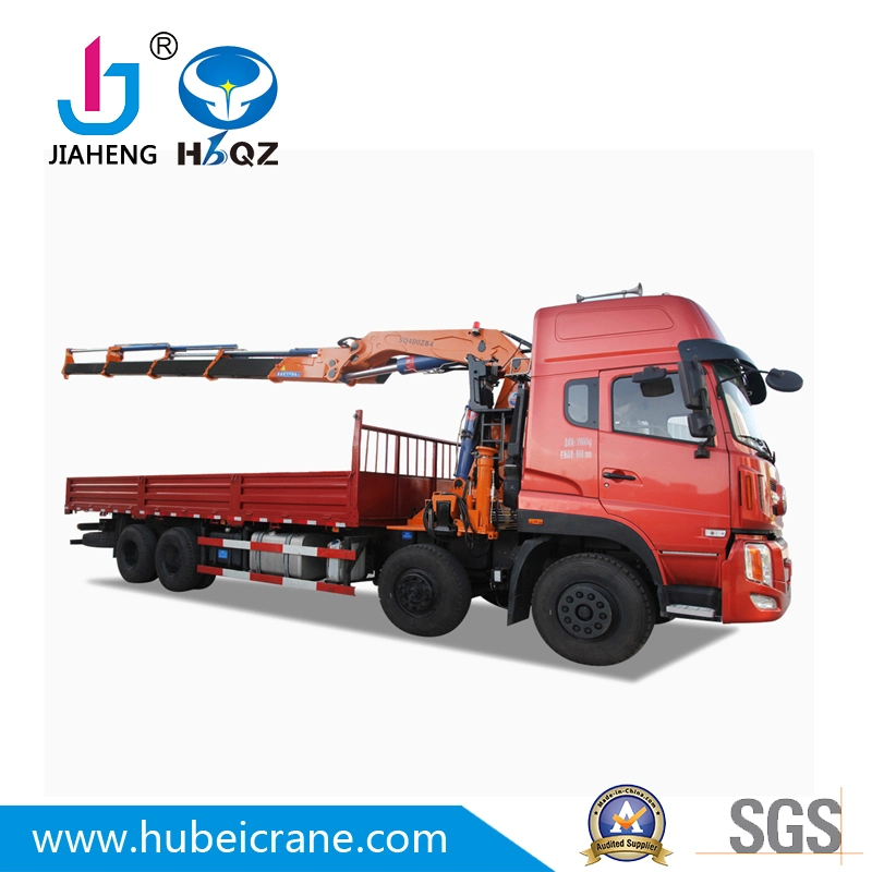 made in China HBQZ Knuckle 5 booms Cargo Truck Crane 20ton SQ400ZB4 Price List building material lift fork tissue gift remote