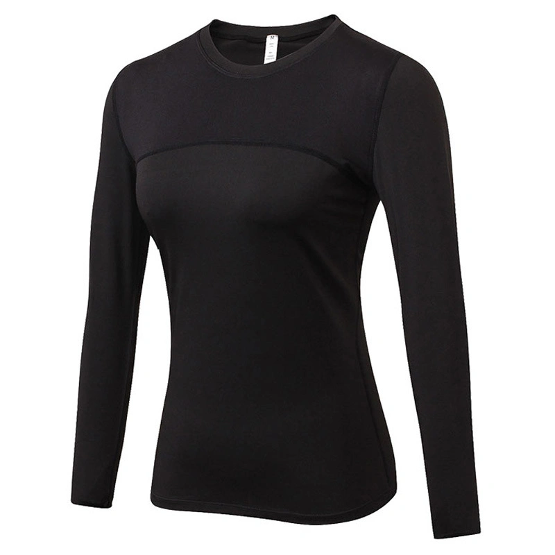 Women&prime; S Compression Tops Performance Athletic Long Sleeve Shirt Moisture Wicking Workout T-Shirt, Long Sleeve Round Neck Wbb14454