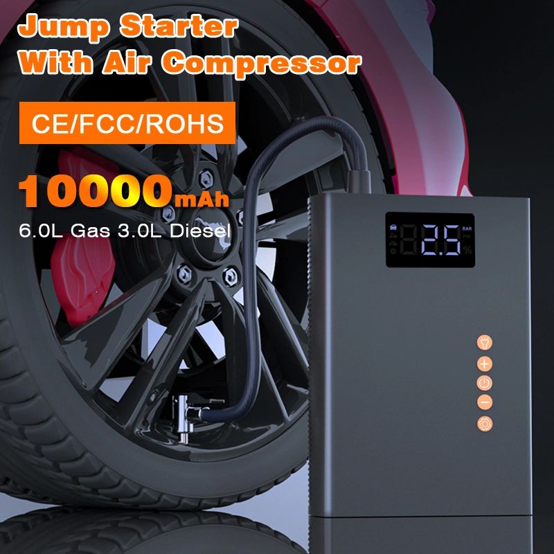 New Hot 10000mAh Portable Vehicle Auto Air Compressor Battery Jump Starter