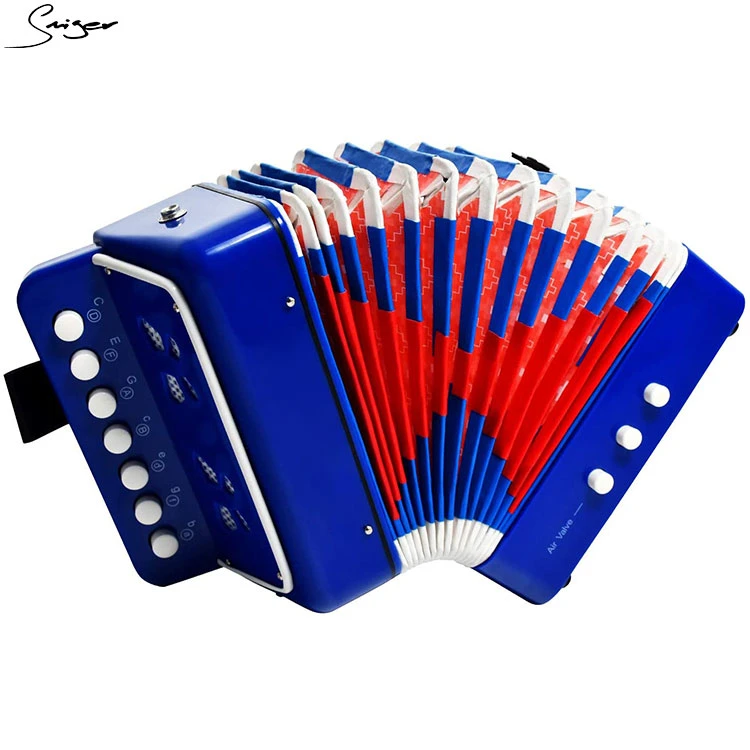 OEM Custom Accordion Instrument Kids 7 Keys 2 Bass Button Accordion for Child